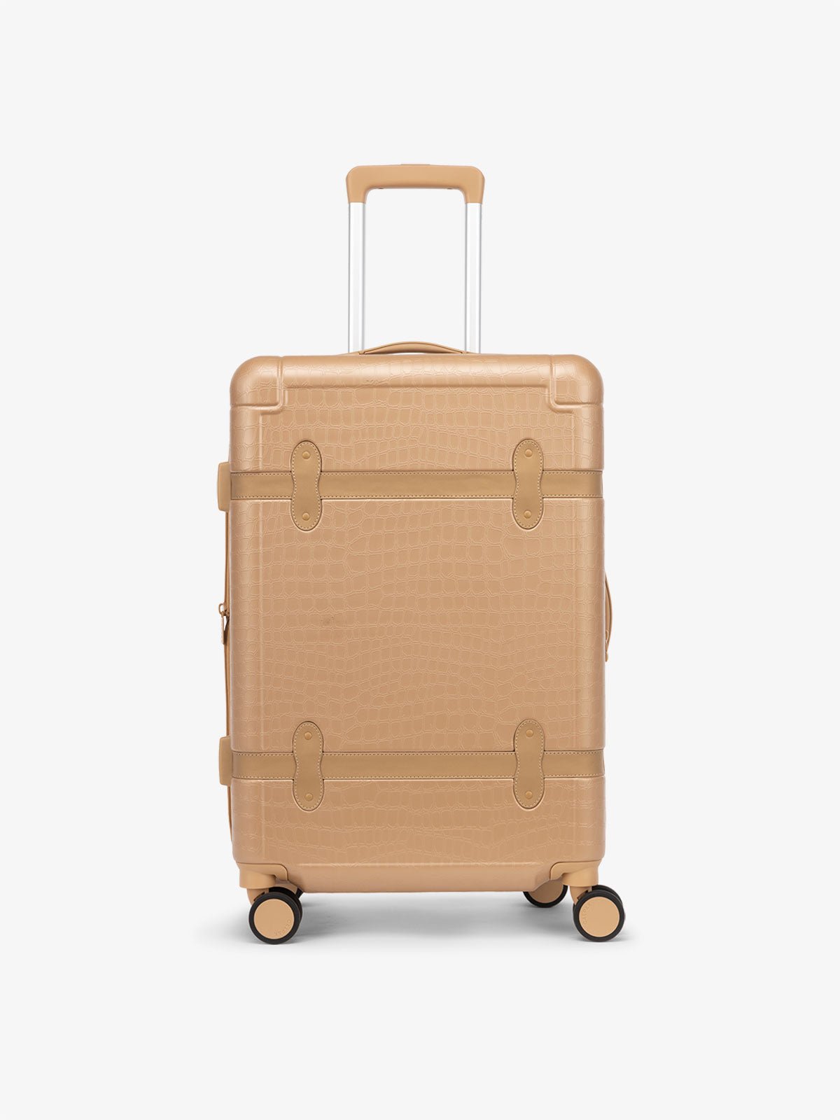 CALPAK TRNK medium 25 inch beige almond luggage in vintage trunk style; LTK1024-ALMOND
