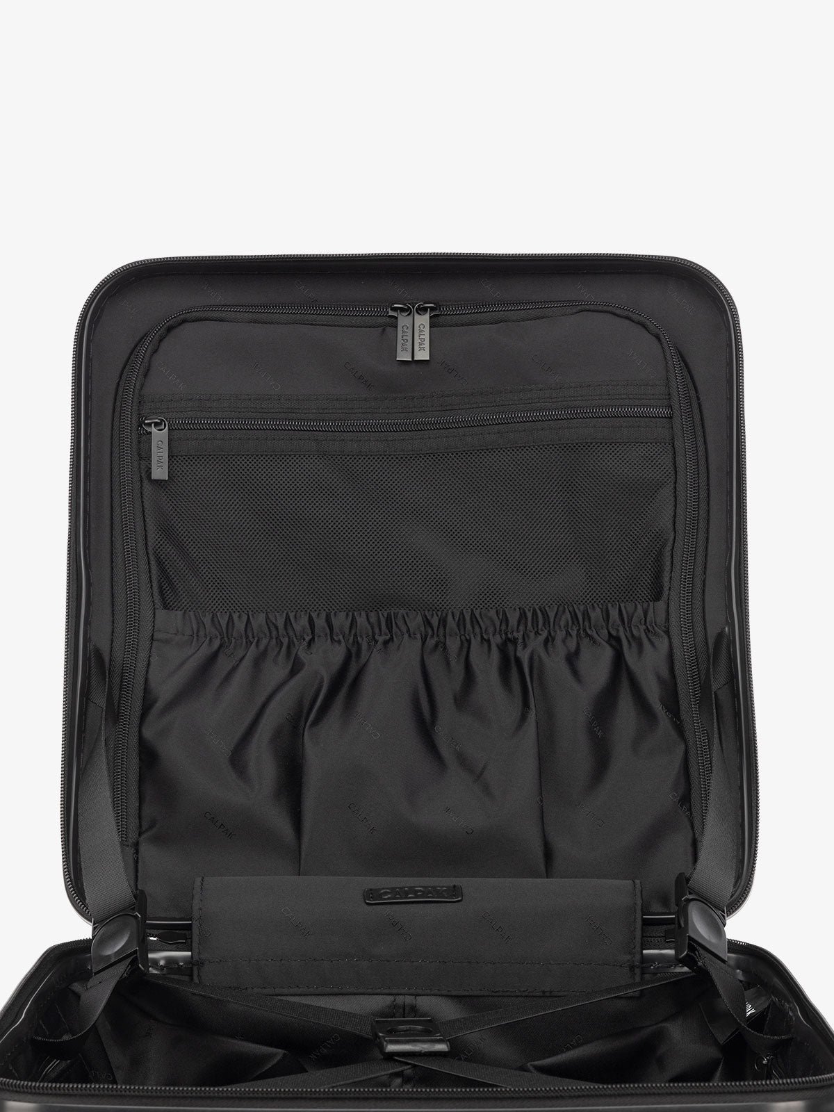 CALPAK TRNK small carry on luggage with divider and multiple pockets in black