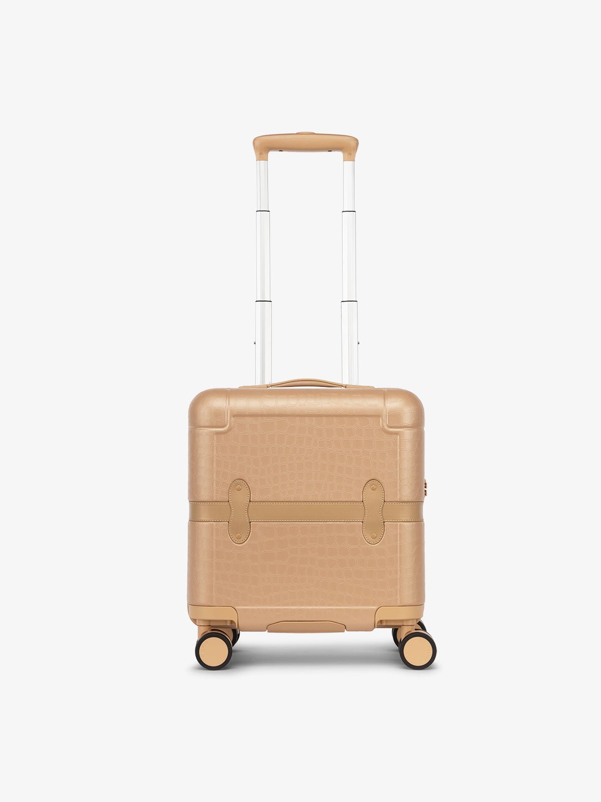 CALPAK TRNK mini carry on luggage with faux-crocodile design in almond