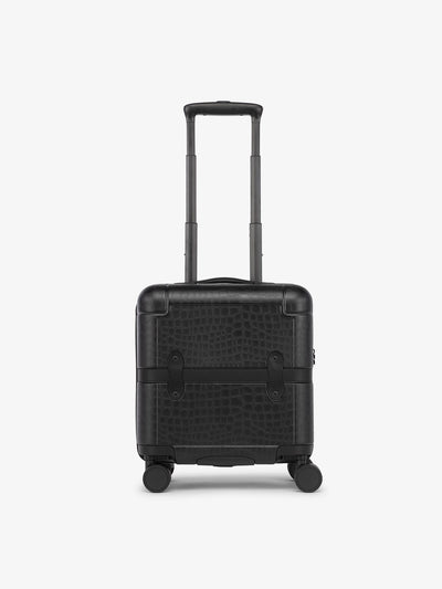 CALPAK TRNK mini carry on luggage with faux-crocodile design in black; LTK1014-BLACK-CROC