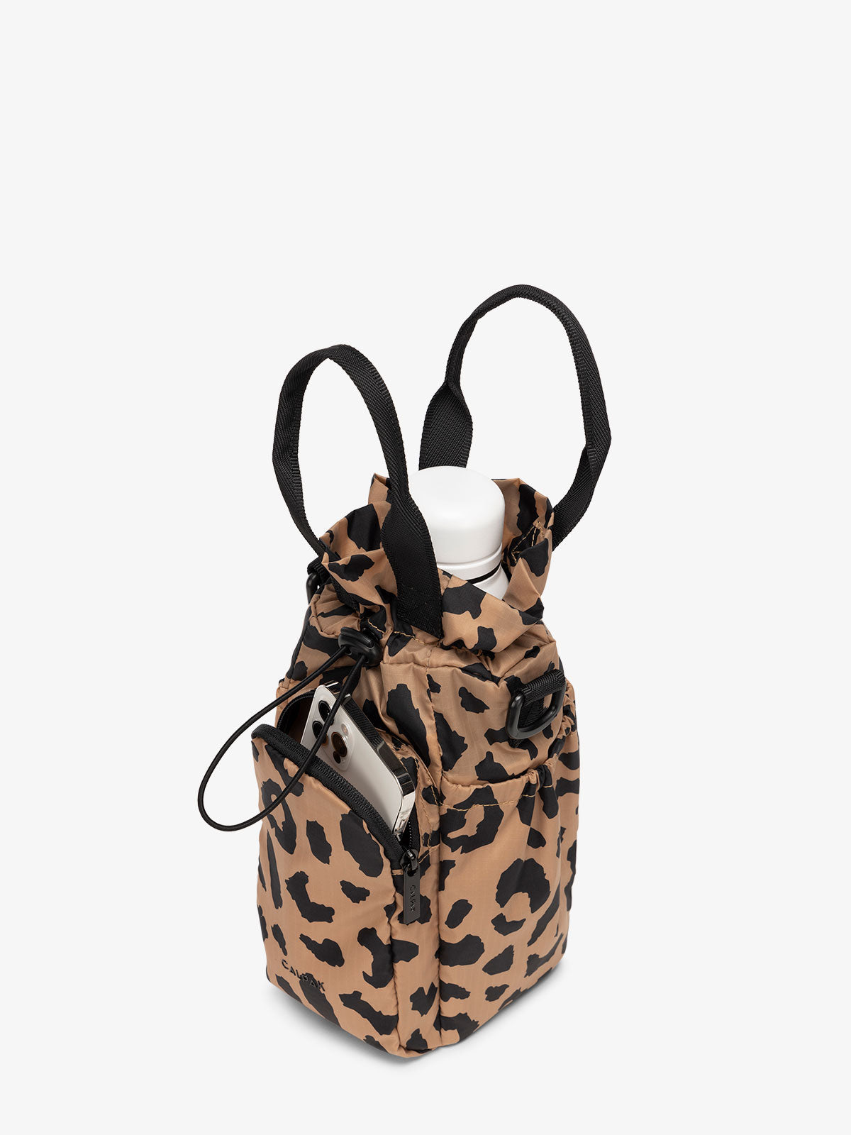 water bottle holder purse in cheetah