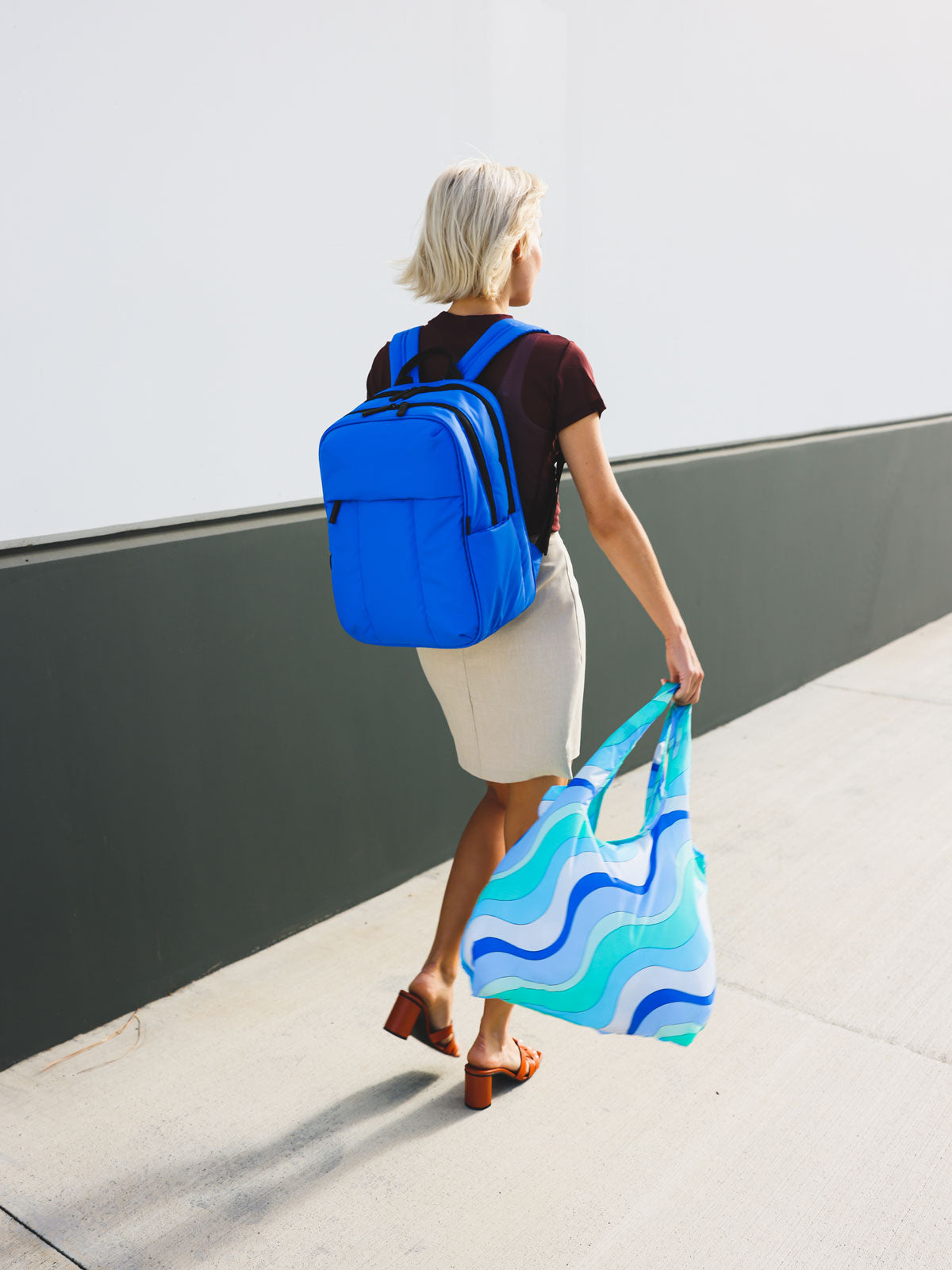 Luka everyday Backpack with laptop sleeve in blue