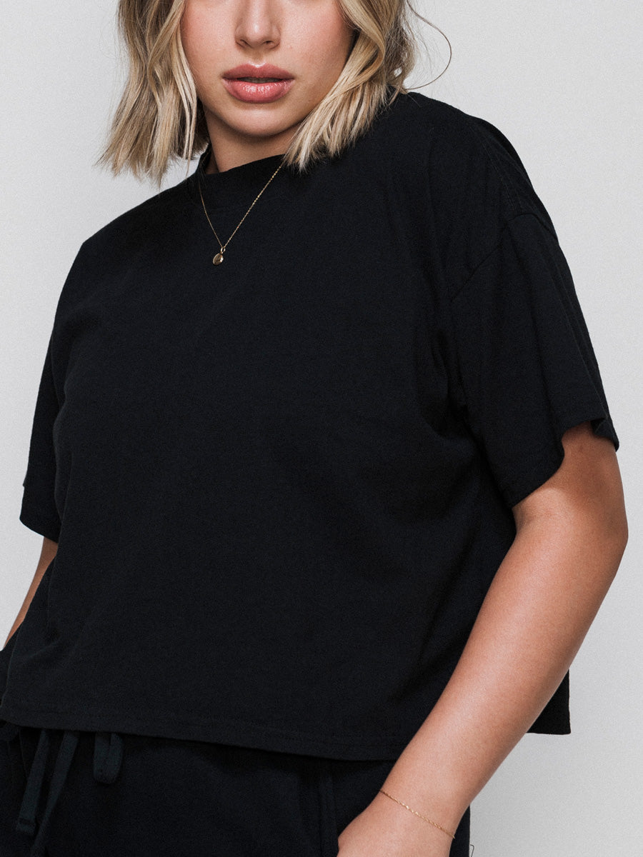 CALPAK womens oversized tshirt in black