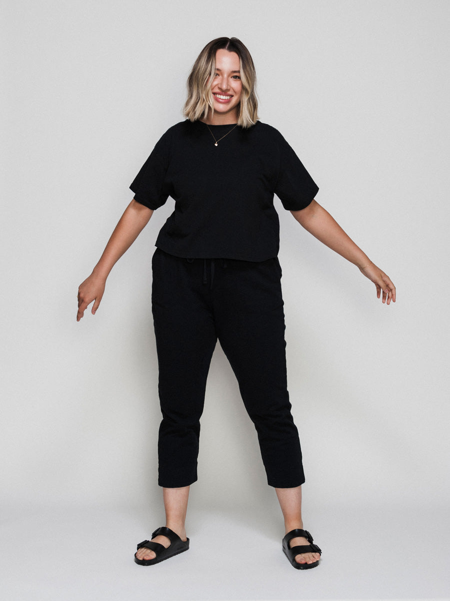 CALPAK womens 100% cotton tshirt in black