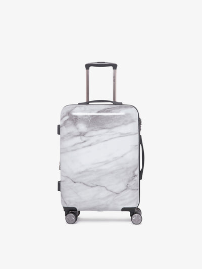 CALPAK Astyll white marble hard shell rolling carry on suitcase; LAT1020-MILK-MARBLE view 1