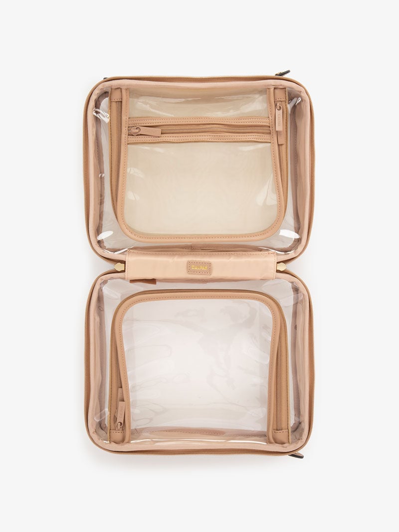 CALPAK clear makeup bag with compartments