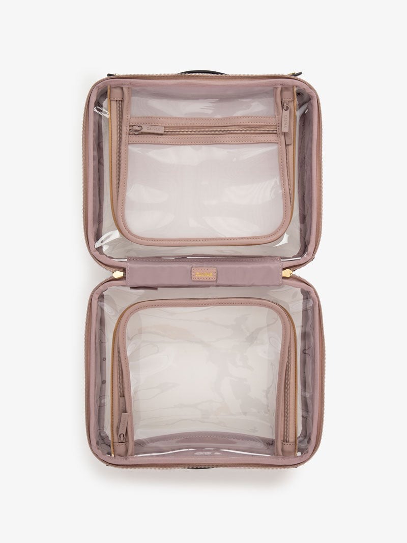 CALPAK large clear travel makeup bag with compartments