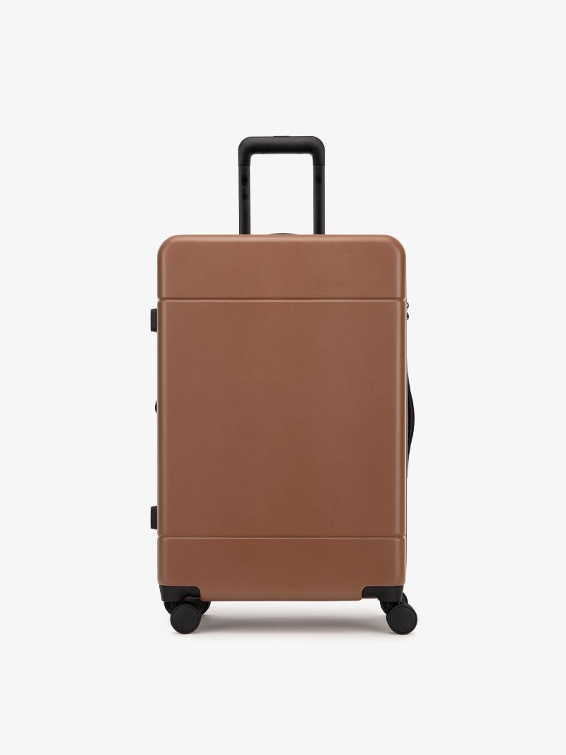 medium 26 inch hardside polycarbonate luggage in brown hazel color from CALPAK Hue collection