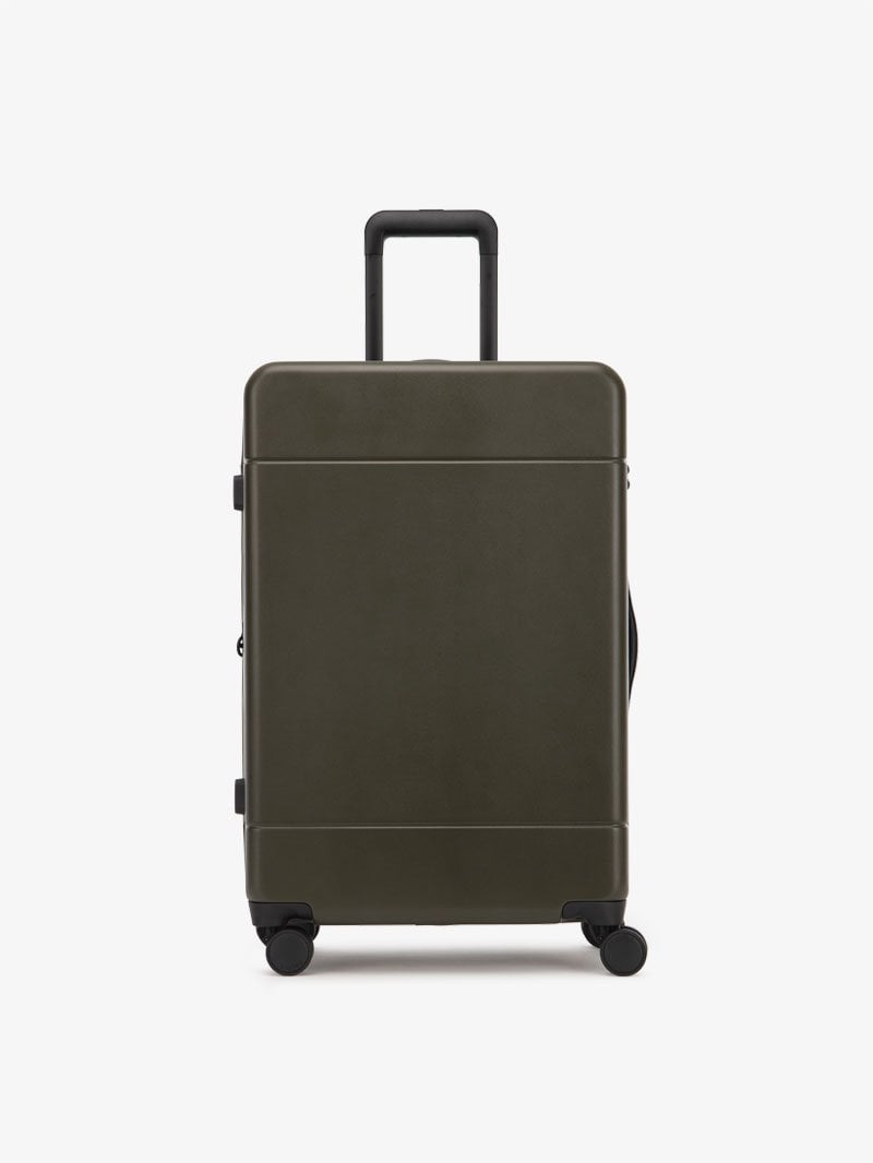 medium 26 inch hardside polycarbonate luggage in green moss color from CALPAK Hue collection