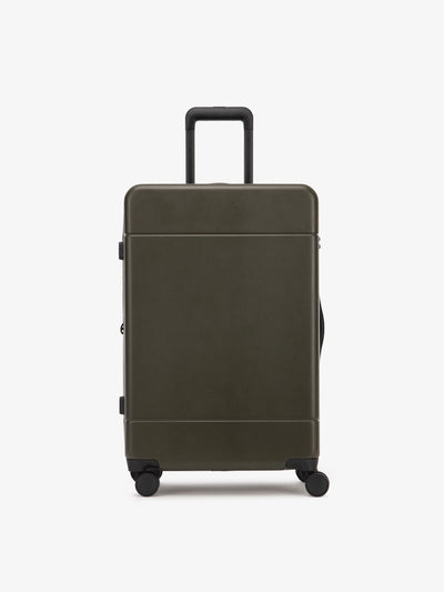 medium 26 inch hardside polycarbonate luggage in green moss color from CALPAK Hue collection; LHU1024-MOSS