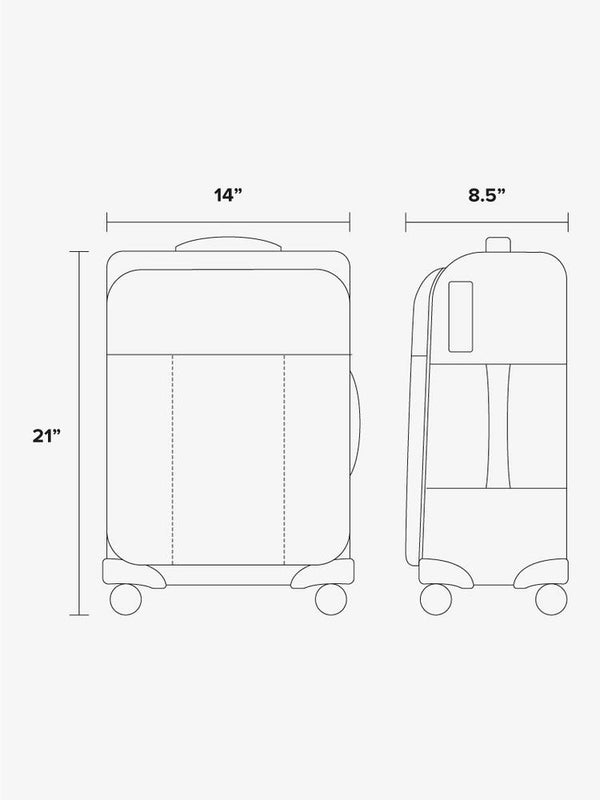 CALPAK Luka 4 wheel softside carry on bag dimensions;