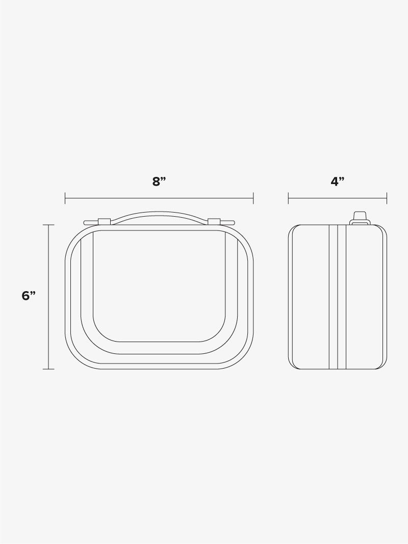 CALPAK mini clear cosmetics case dimensions
