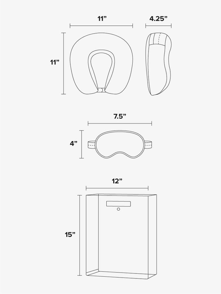 CALPAK silk travel set dimensions