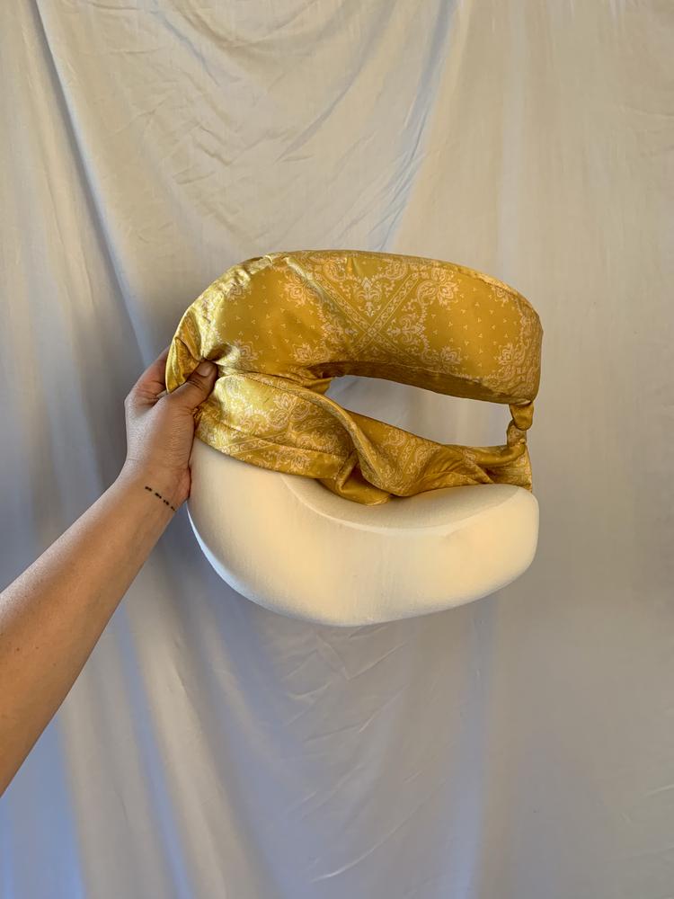 CALPAK neck pillow and eye mask travel set with hypoallergenic silk thats removeable and washable