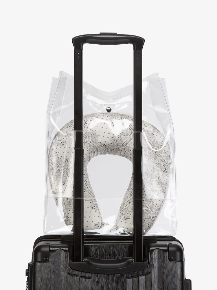 CALPAK white silk travel set in clear bag